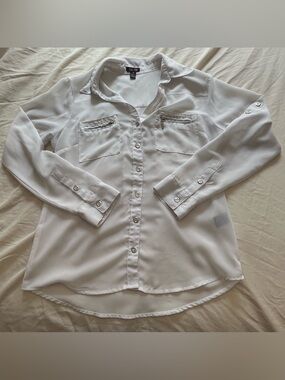 Inky Me See-through Button Up Shirt Women’s Size Medium